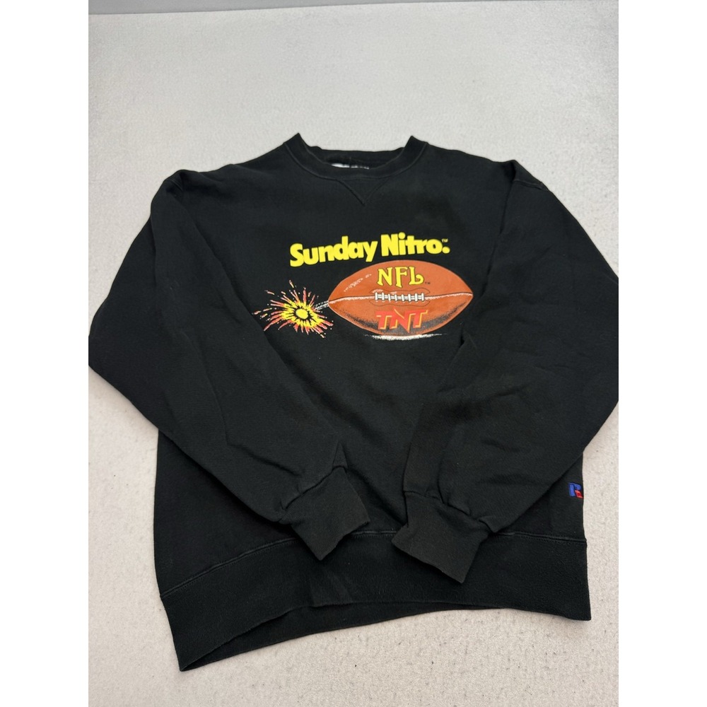 Vintage Russell Athletic Sweatshirt Mens XL Black Sunday Nitro NFL TNT 90s